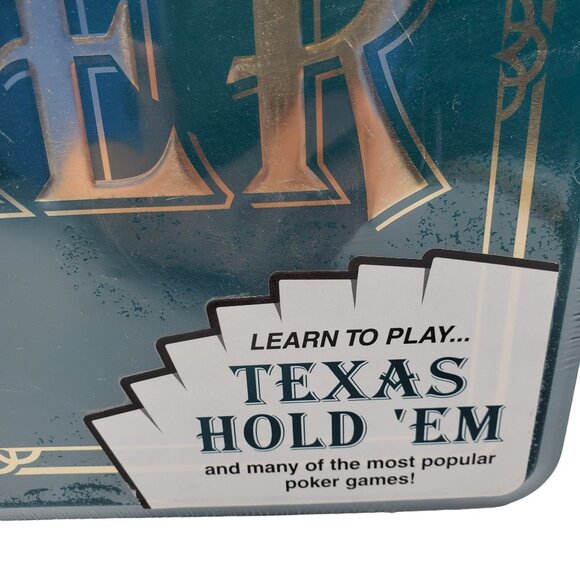 Jax Texas Hold 'Em Poker Game Set Metal Tin Case #6061 Professional Sealed New - Picture 3 of 5